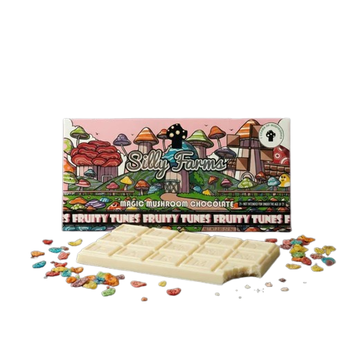 Silly Farms Fruity Tunes bar with Cheetah Chomps cereal and mushroom extract