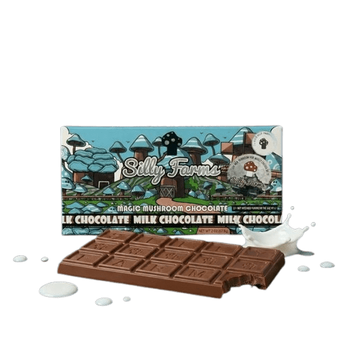 Silly Farms milk chocolate bar with mushroom extract lab tested clean ingredients Silly Farms milk chocolate bar with mushroom extract lab tested clean ingredients