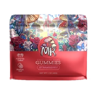 Magic Kingdom Strawberry Mushroom Gummies — lion's mane, adaptogens & blue lotus for mood, creativity & stress relief.